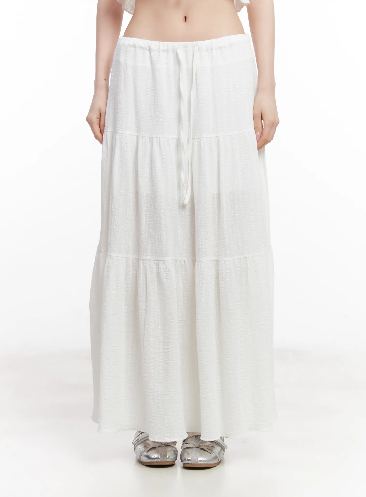 Cotton Tiered Maxi Skirt CU510 - Image 9