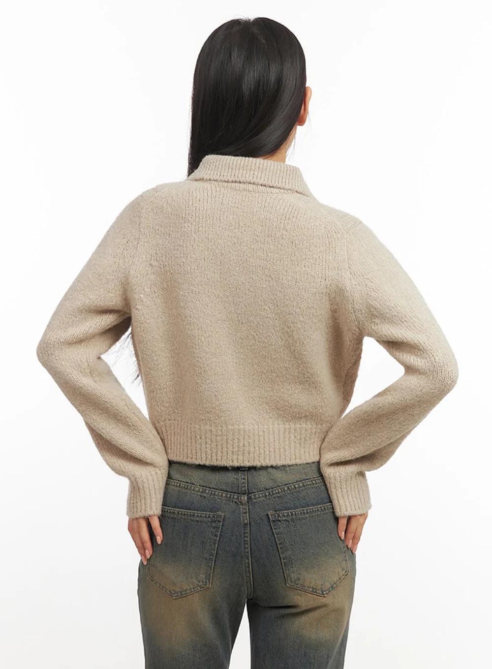 Cozy Collared Zip-Up Sweater IF510 - Image 8