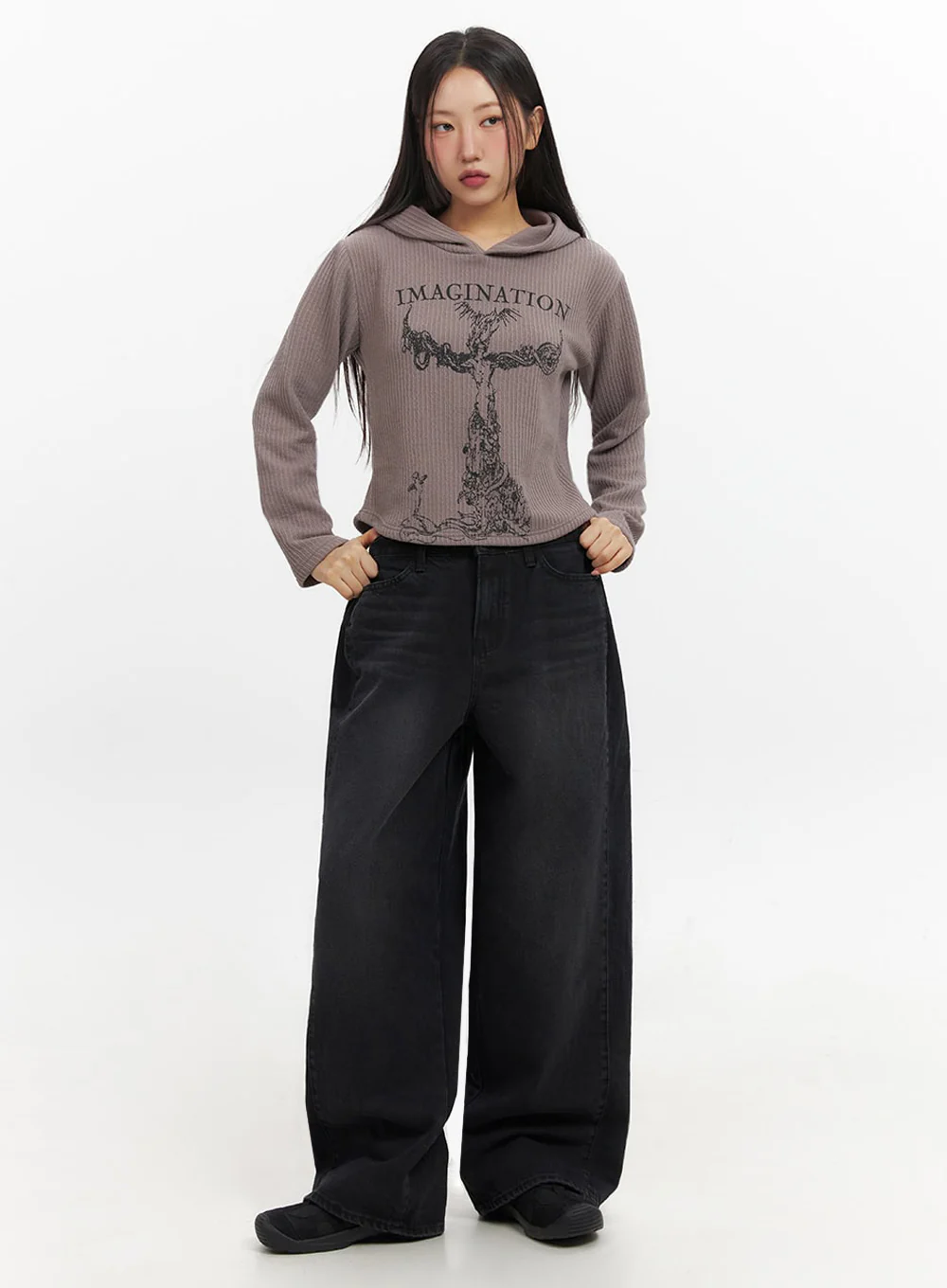 Cozy Graphic Print Hooded Sweatshirt IF511 - Image 3