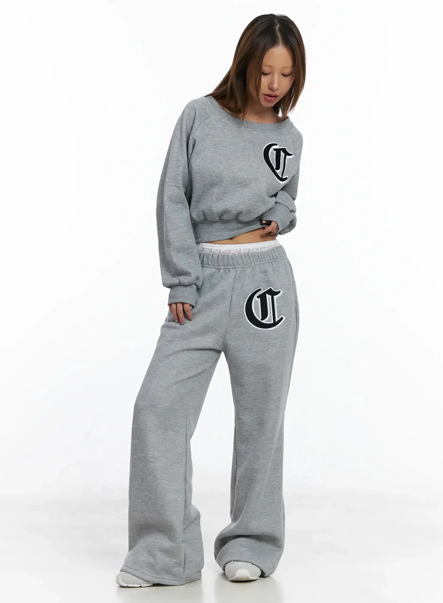 Cozy Graphic Thermal Wide-Leg Sweatpants IN528 - Image 3
