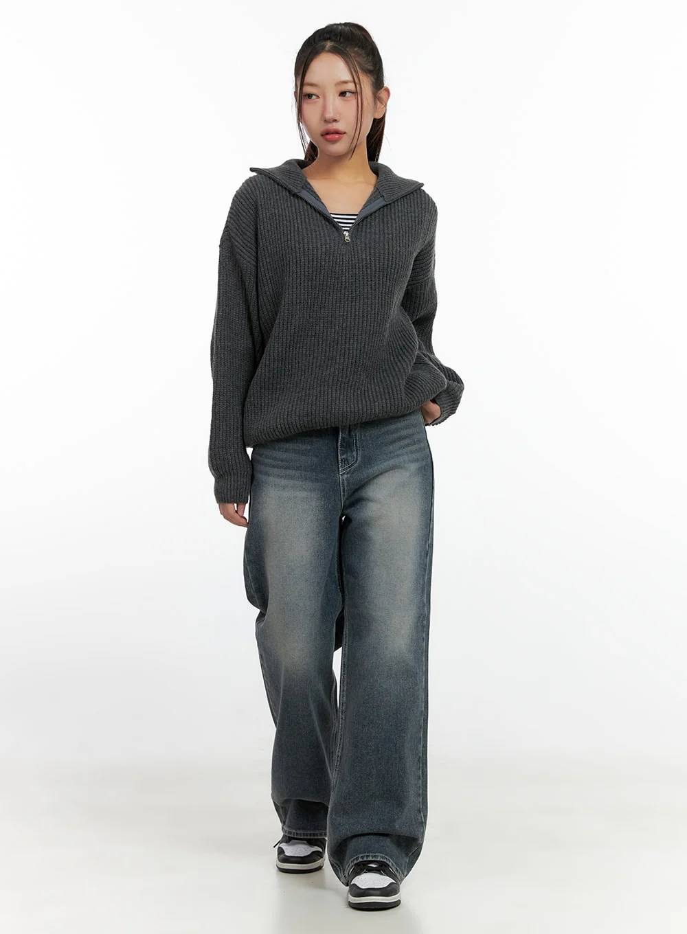 Cozy Knit Half Zip Sweater CN412 - Image 2