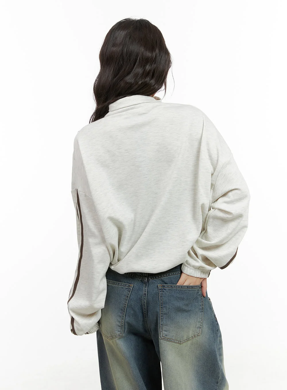 Cozy Lettering Zip-Up Sweatshirt CG423 - Image 6