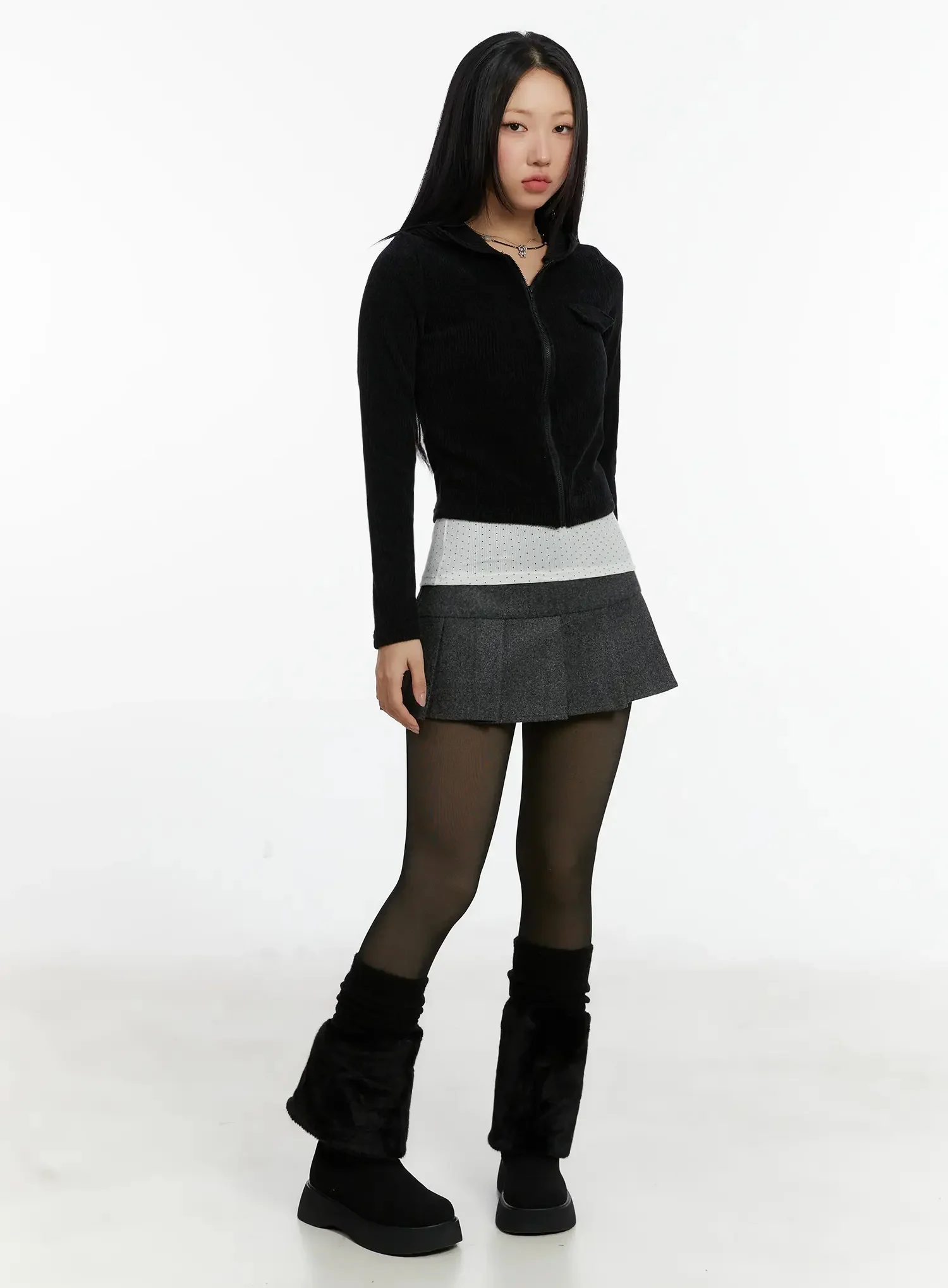 Cozy Pleated Mini Skirt ID525 - Image 7