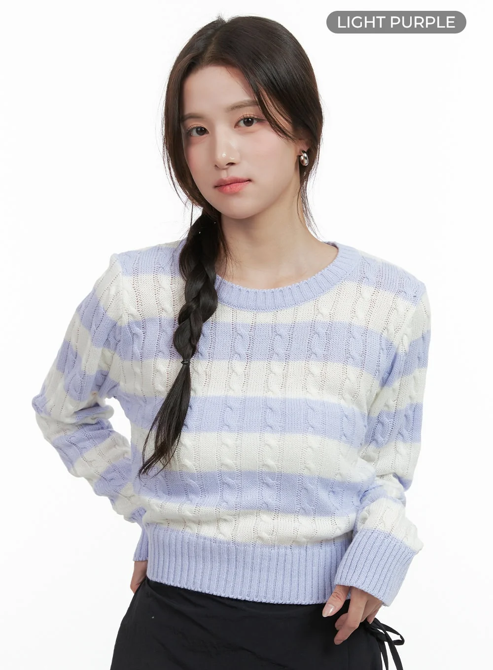 Cozy Stripe Knit Sweater OG409 - Image 7