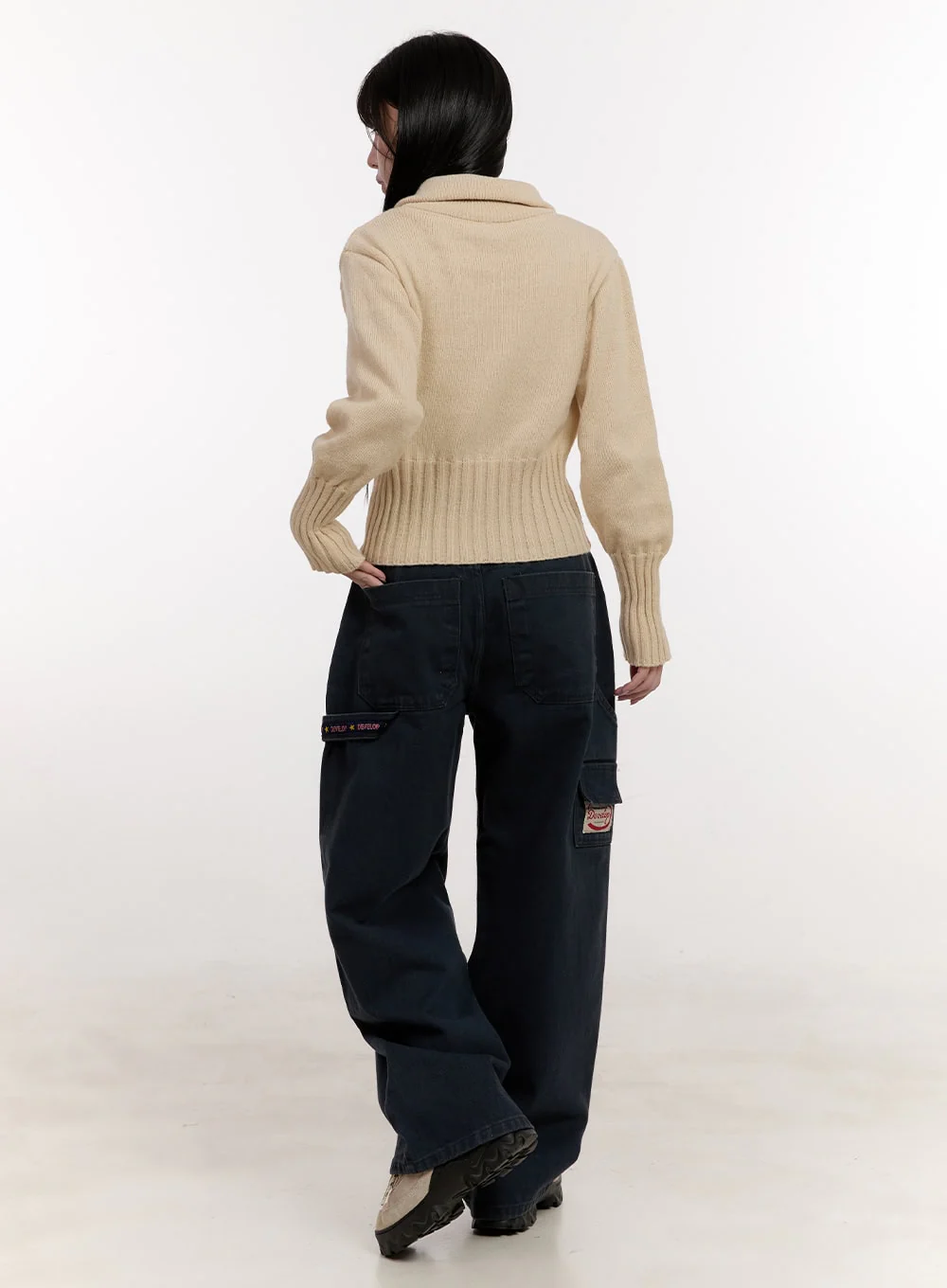 Cozy Zip-Up Sweater Cardigan CJ531 - Image 4