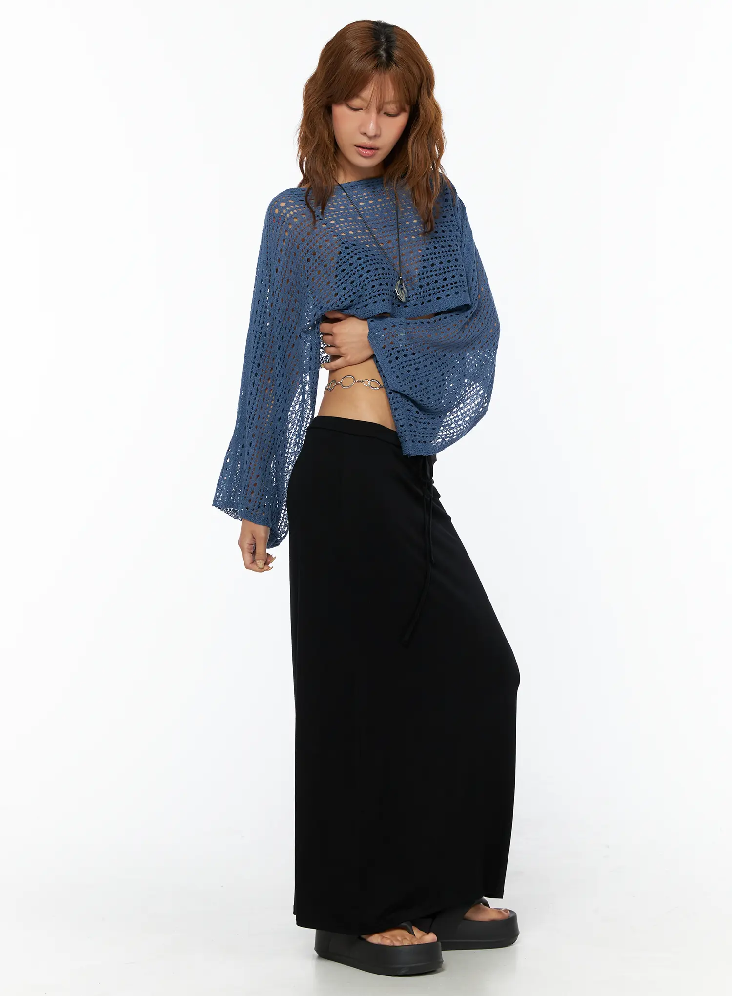Crochet Boat Neck Crop Sweater CU517 - Image 6