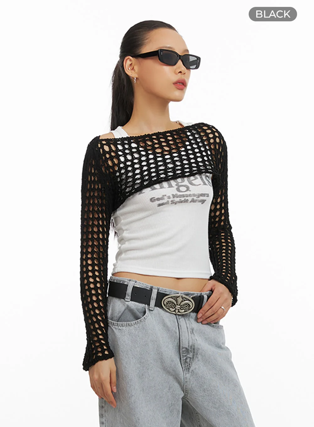 Crochet Knit Bolero Sweater IA417 - Image 8