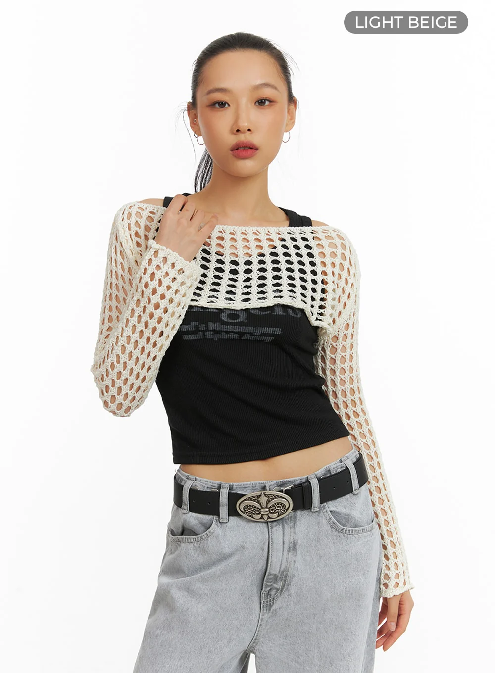 Crochet Knit Bolero Sweater IA417 - Image 9