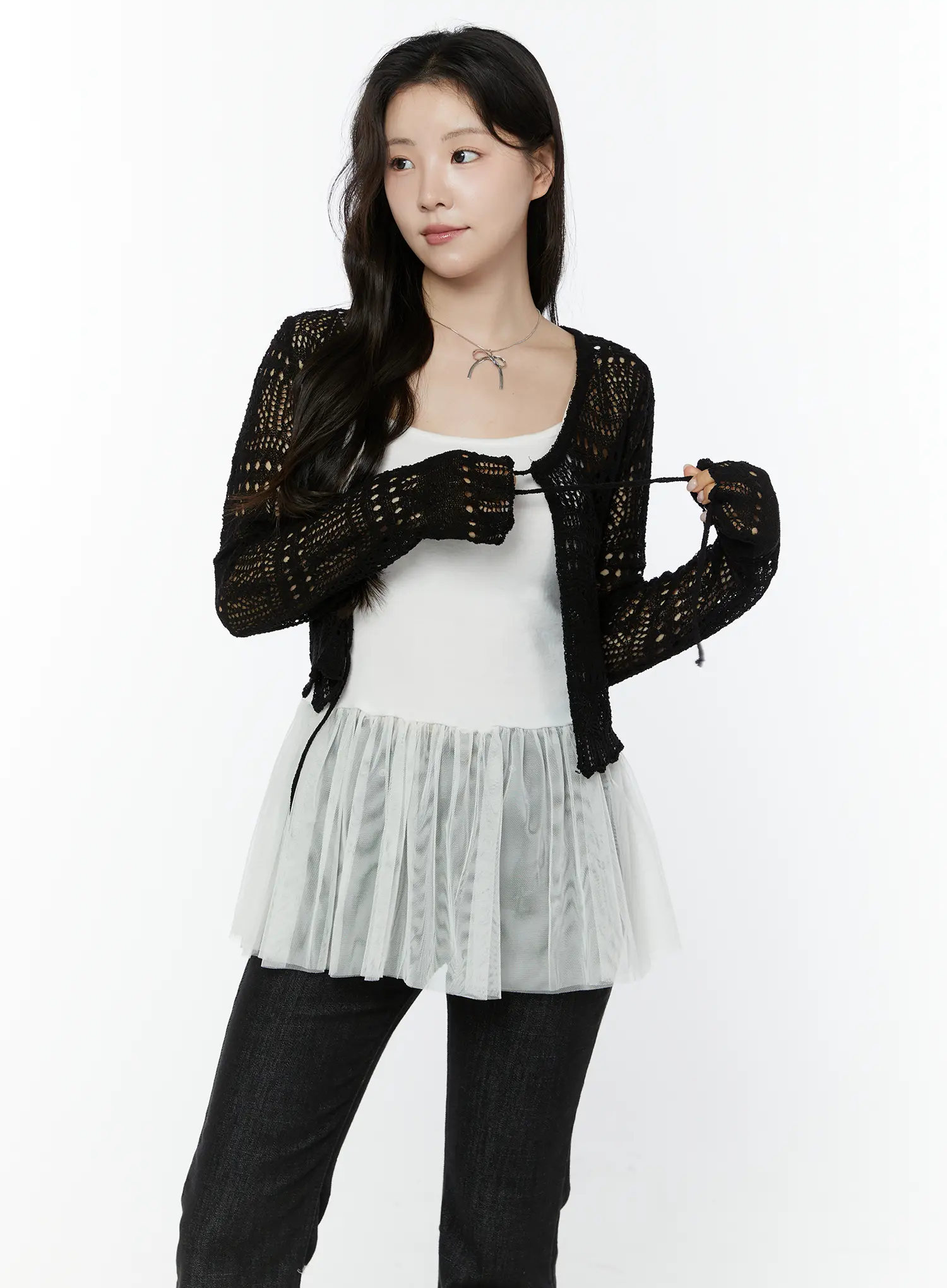 Crochet Tie-Front Cardigan IY511 - Image 13