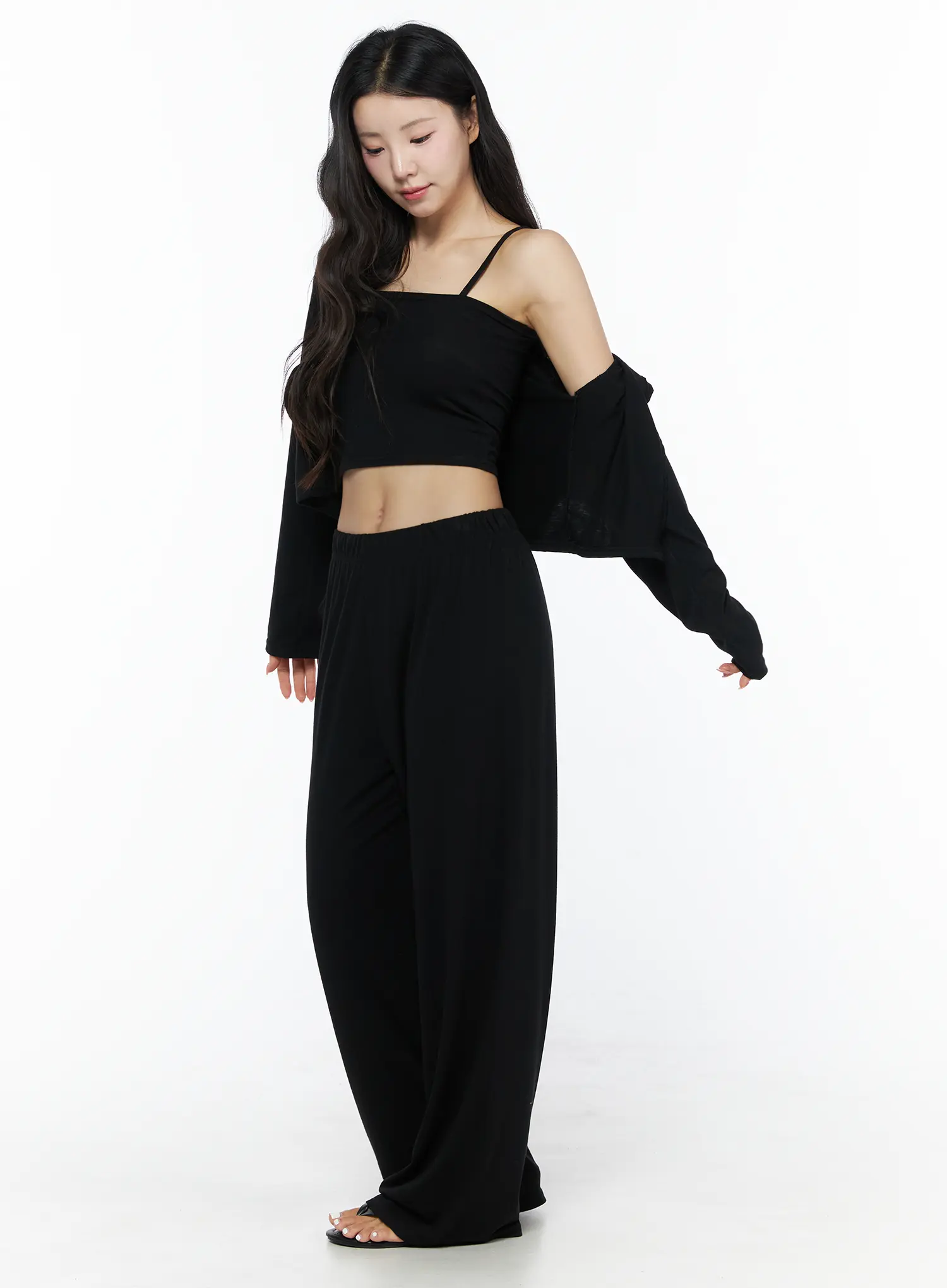 Crop Cami, Cardigan & Sweatpants Set IU525 - Image 16