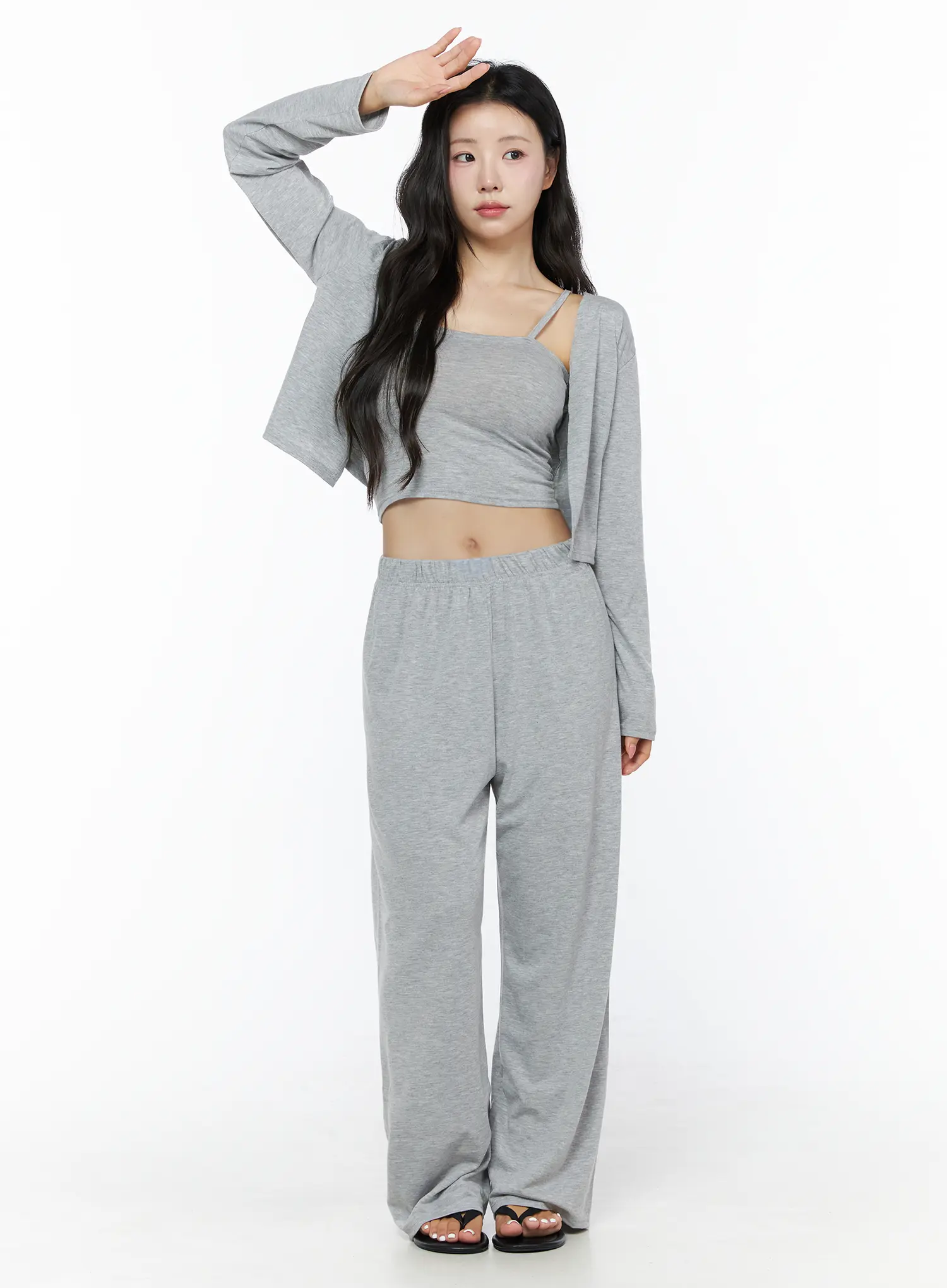 Crop Cami, Cardigan & Sweatpants Set IU525 - Image 17