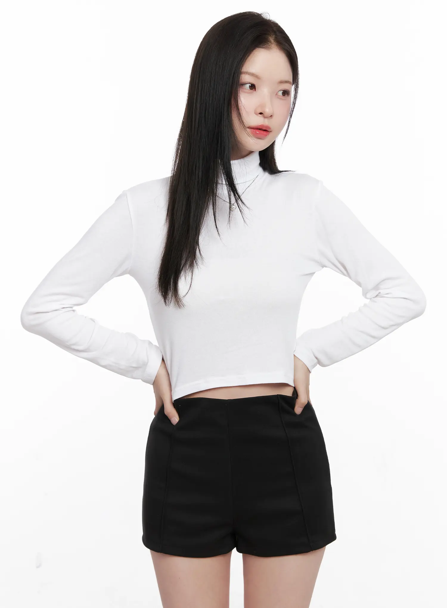 Crop Turtleneck Long Sleeve Top CN504 - Image 2