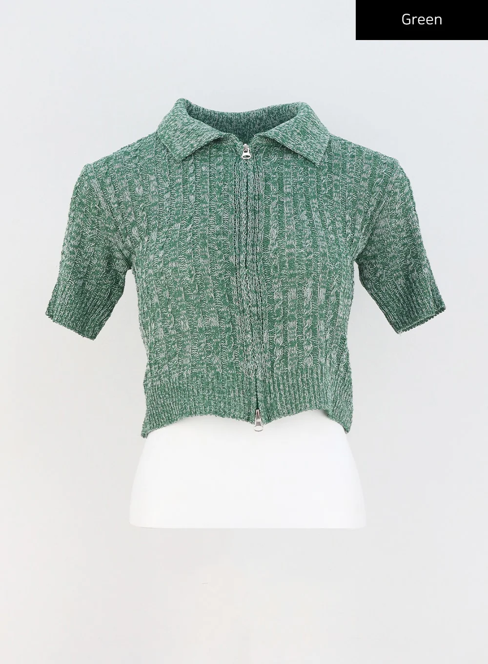 Cropped Knit Zip-Up CY325 - Image 16