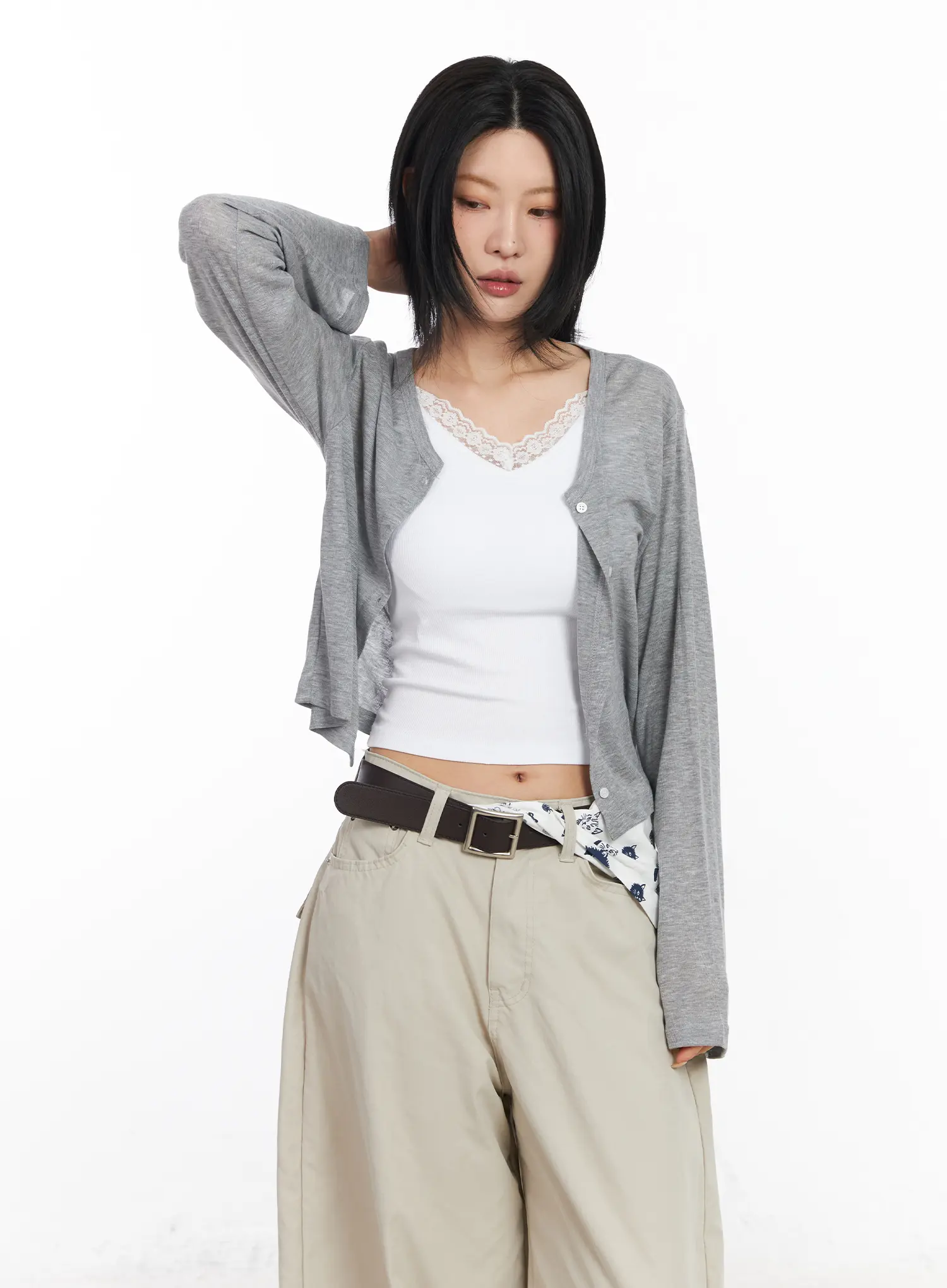Cropped Long Sleeve Cardigan CF526 - Image 9