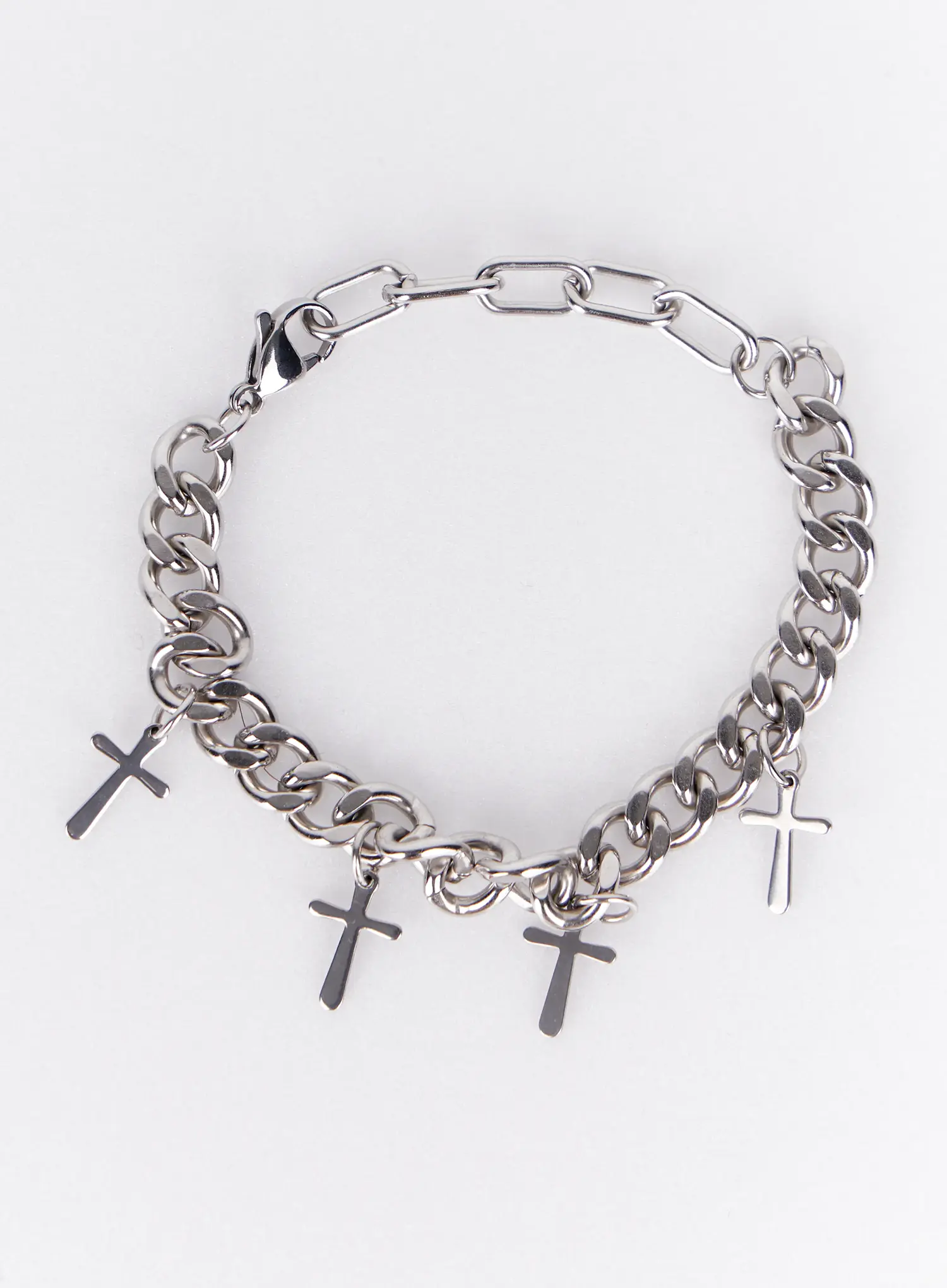 Cross Charm Chain Bracelet IY520 - Image 3