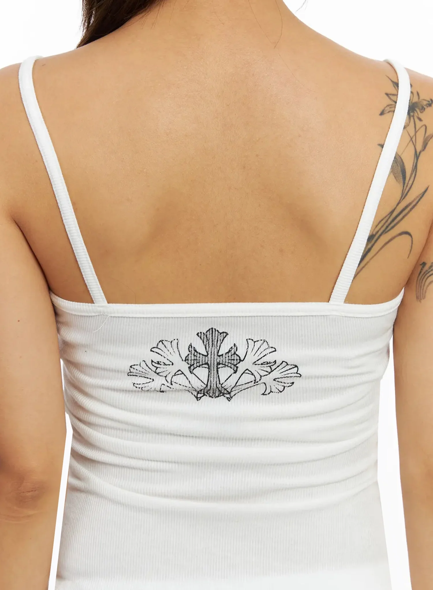 Cross Graphic Lace Trim Cami Tank IY504 - Image 11
