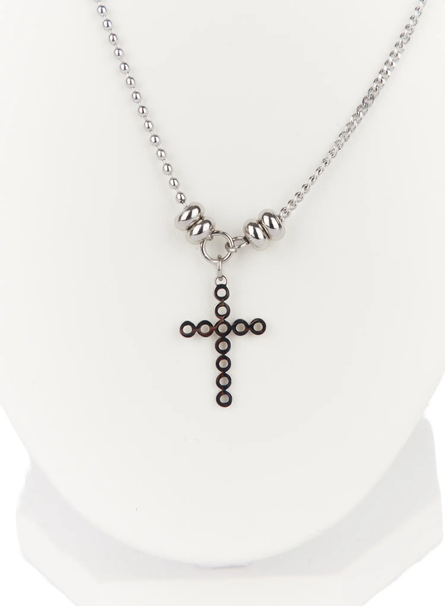 Cross Pendant Ball Pendant Necklace CJ515 - Image 5