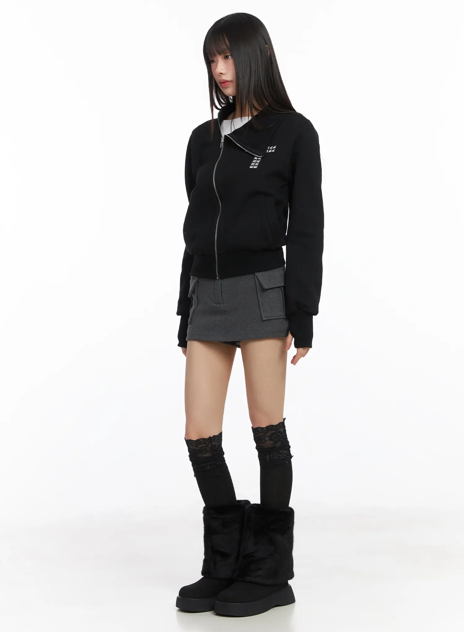 Cross Stud Zip-Up Jacket CJ501 - Image 8