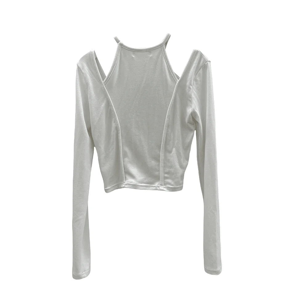 Cut Out Halter neck Long Sleeve T Shirt - Image 19