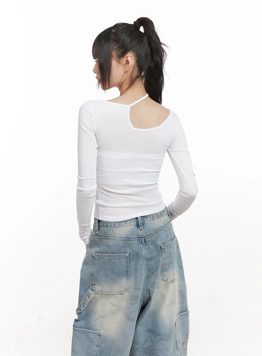 Cut-Out Slim-Fit Long Sleeve Top CJ528 - Image 6