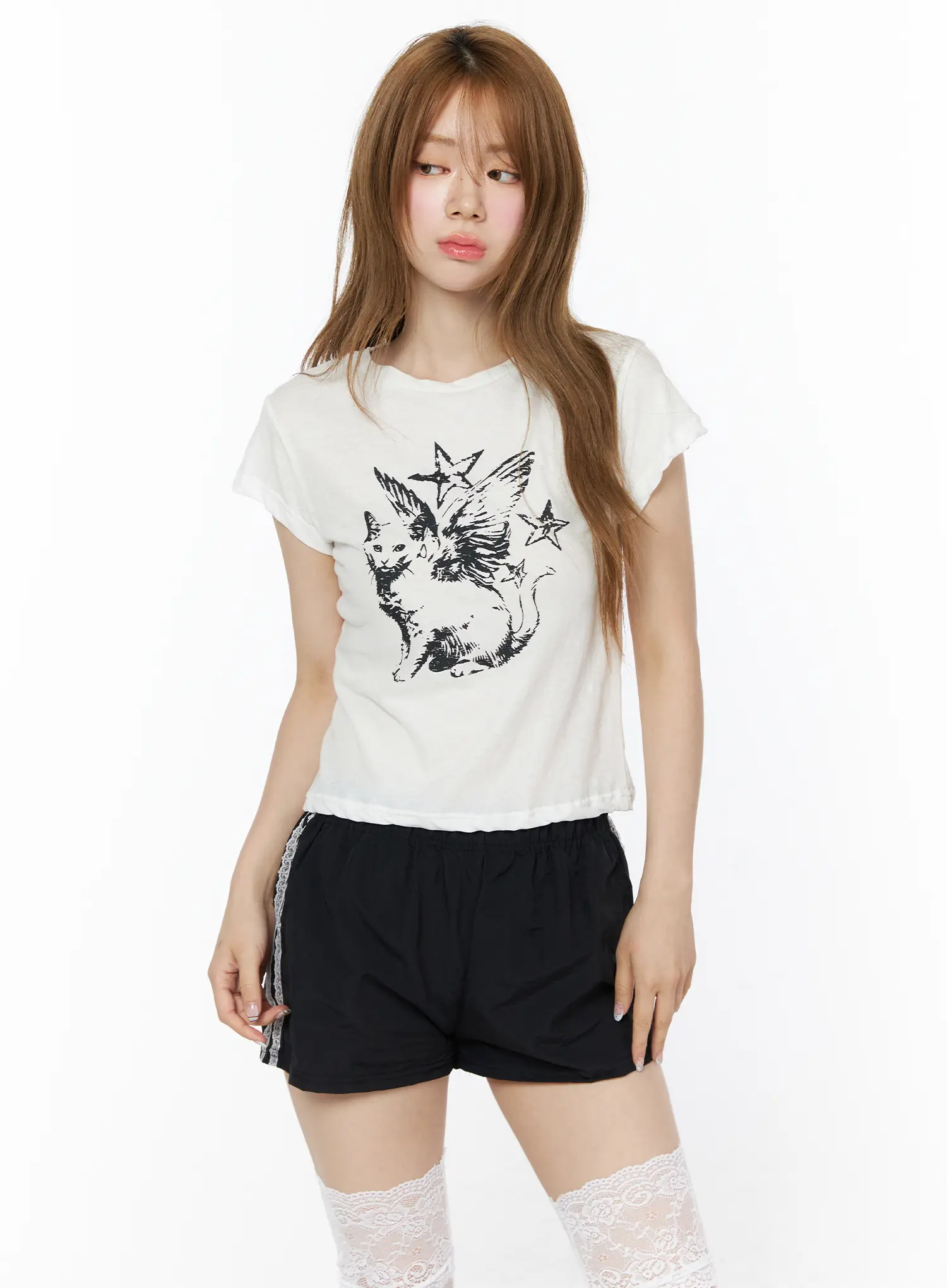 Cute Graphic Crop Tee CU511 - Image 5