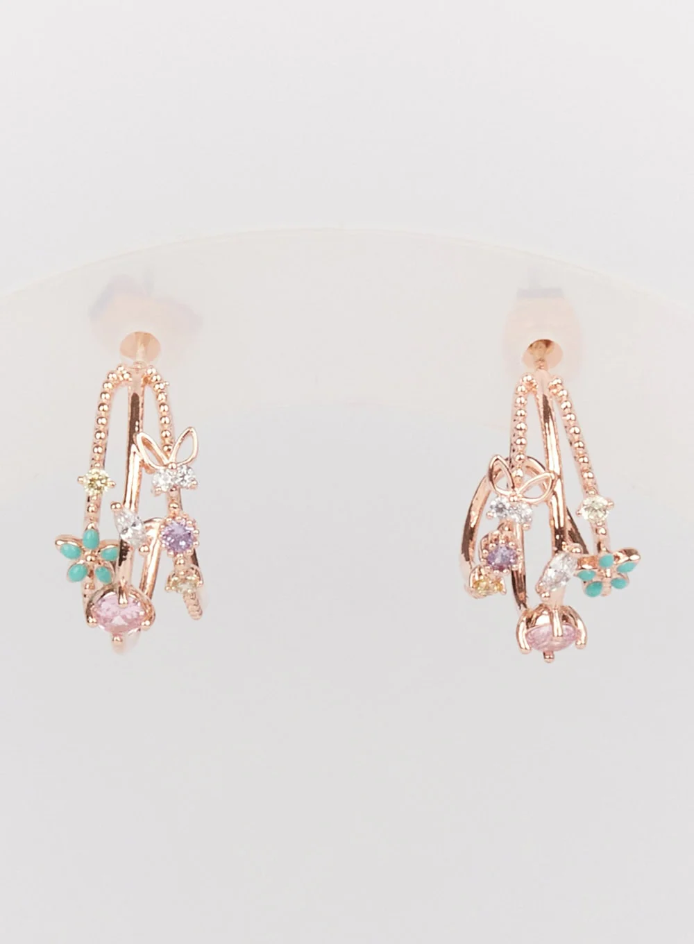 Daisy Triple Flower Stem Earrings IM528 - Image 7