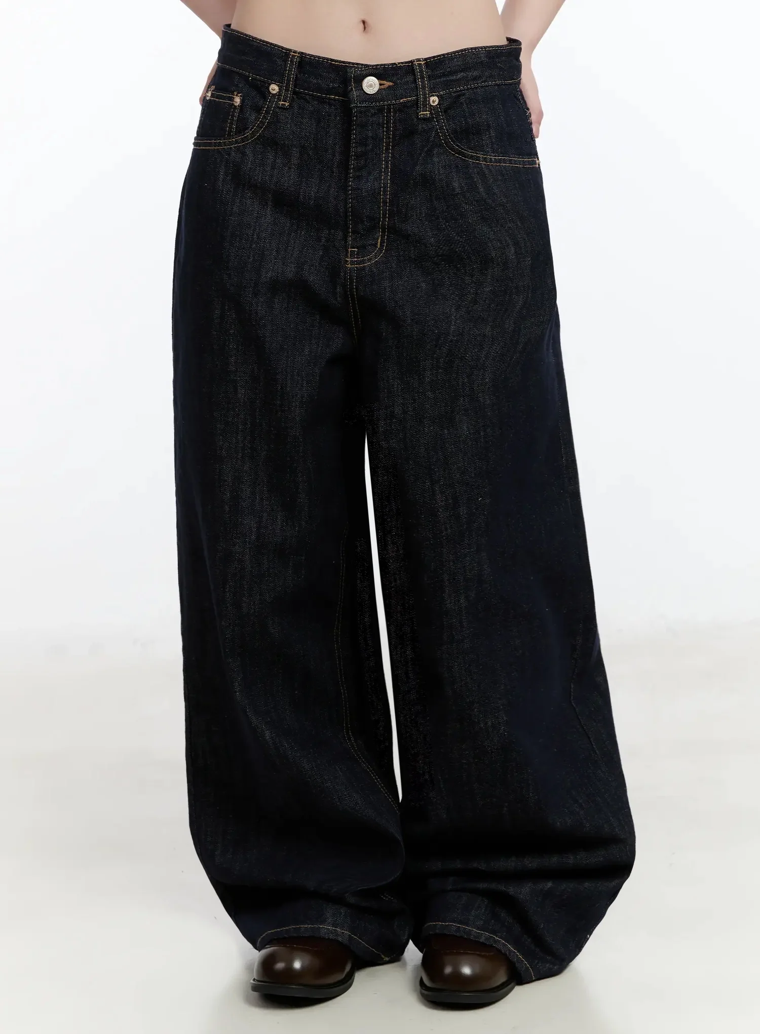 Dallas Dark Washed Wide Leg Jeans IM519 - Image 10
