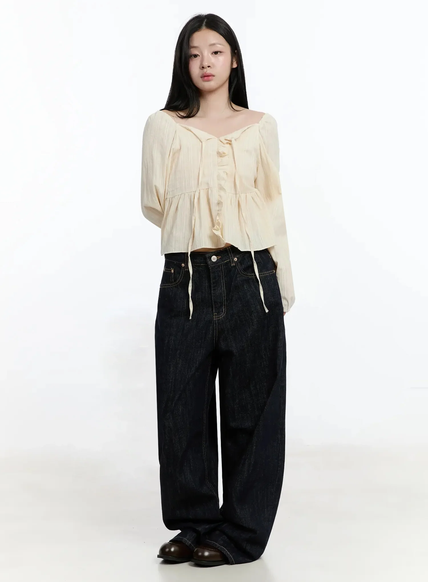 Dallas Dark Washed Wide Leg Jeans IM519 - Image 3