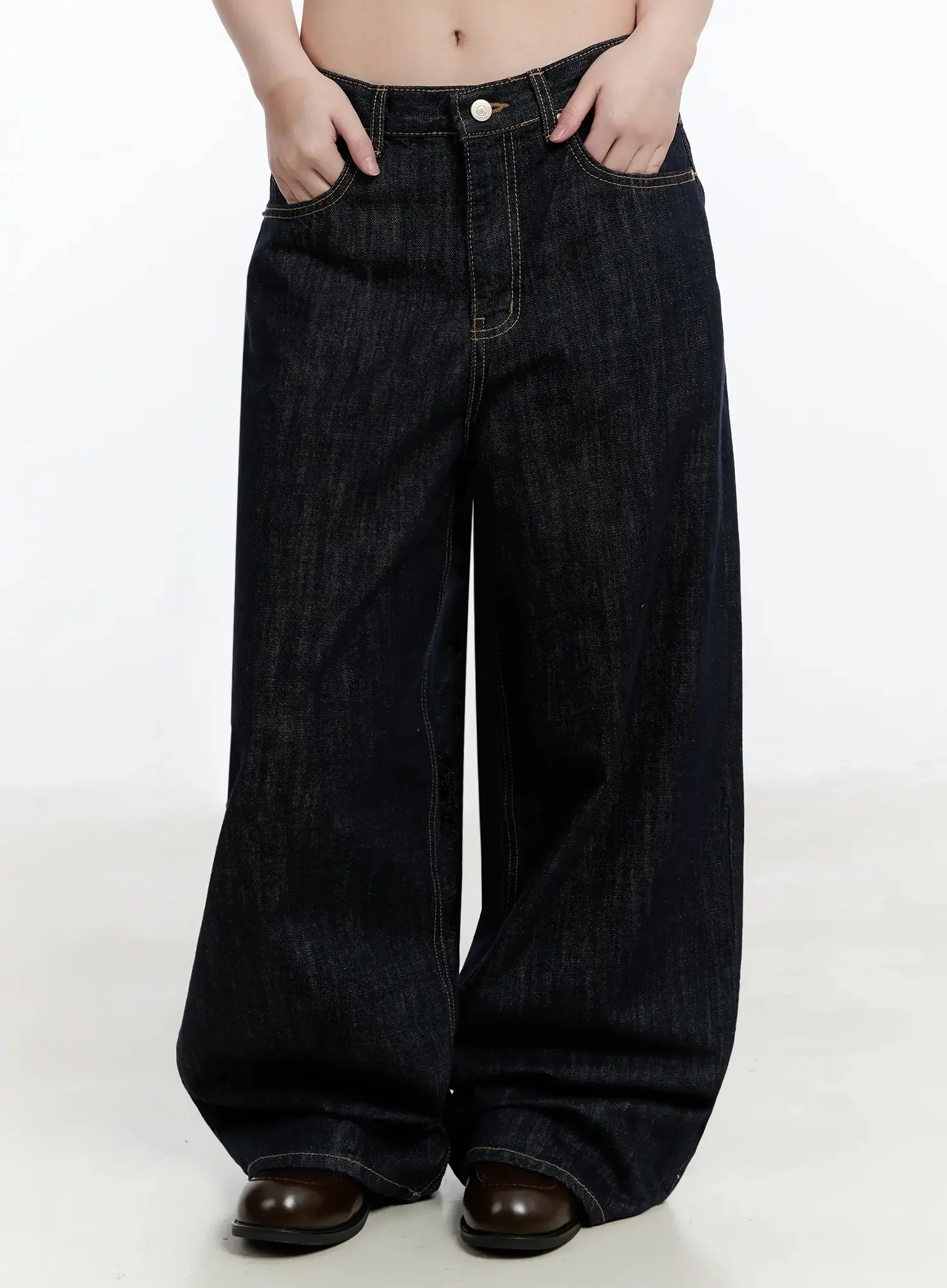 Dallas Dark Washed Wide Leg Jeans IM519 - Image 5