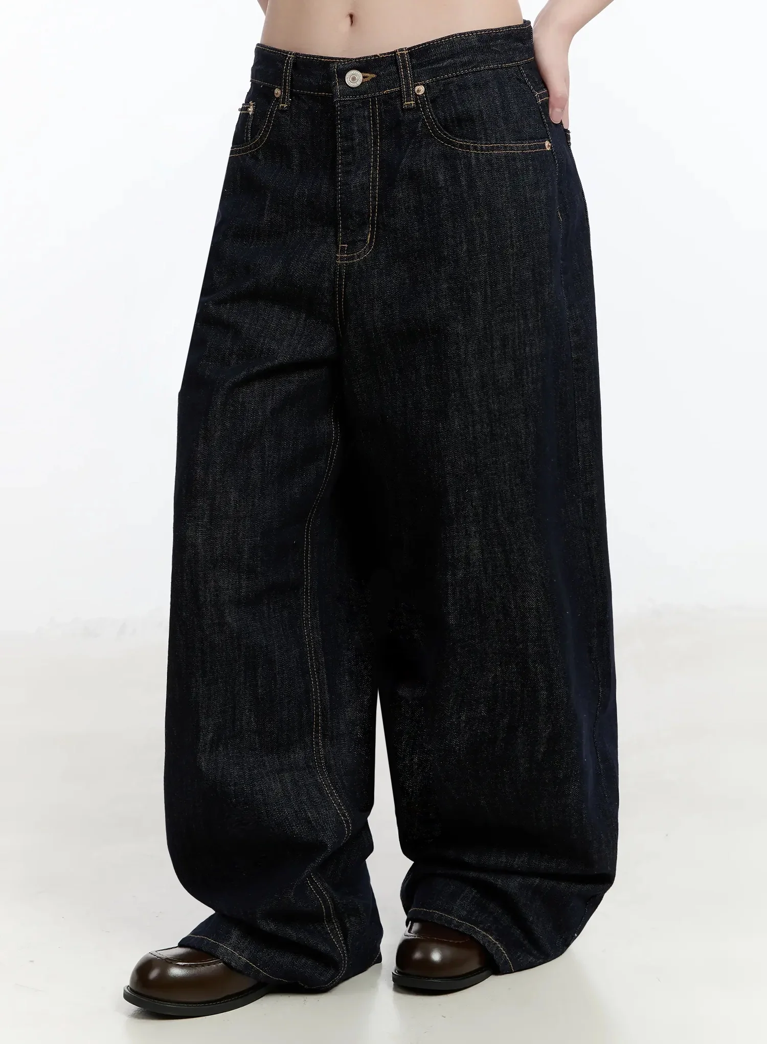 Dallas Dark Washed Wide Leg Jeans IM519 - Image 6
