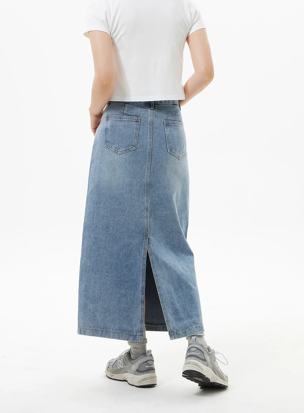 Denim A-Line Maxi Skirt OA321 - Image 10