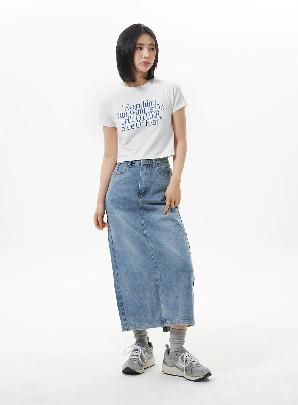 Denim A-Line Maxi Skirt OA321 - Image 2
