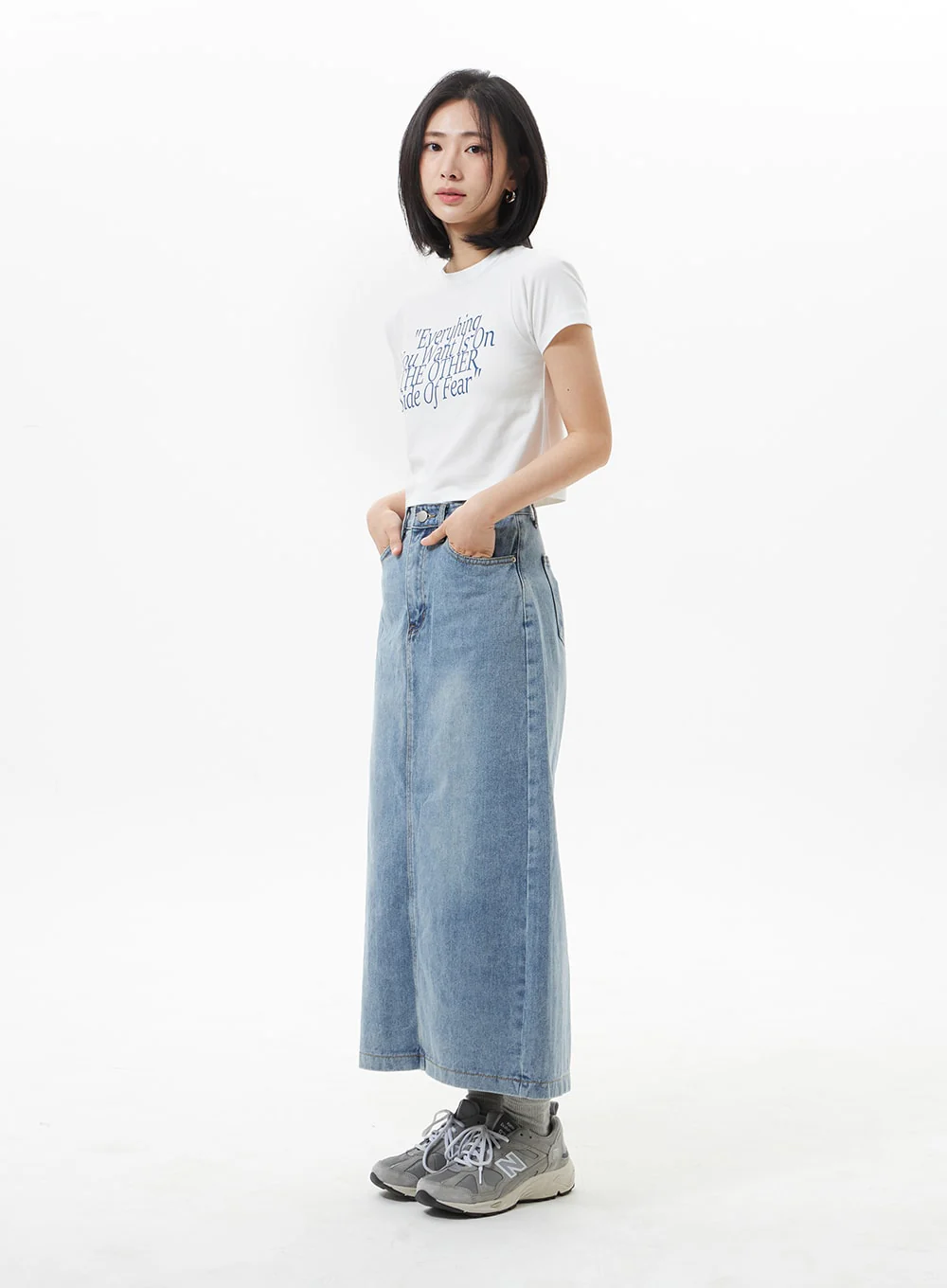 Denim A-Line Maxi Skirt OA321 - Image 3