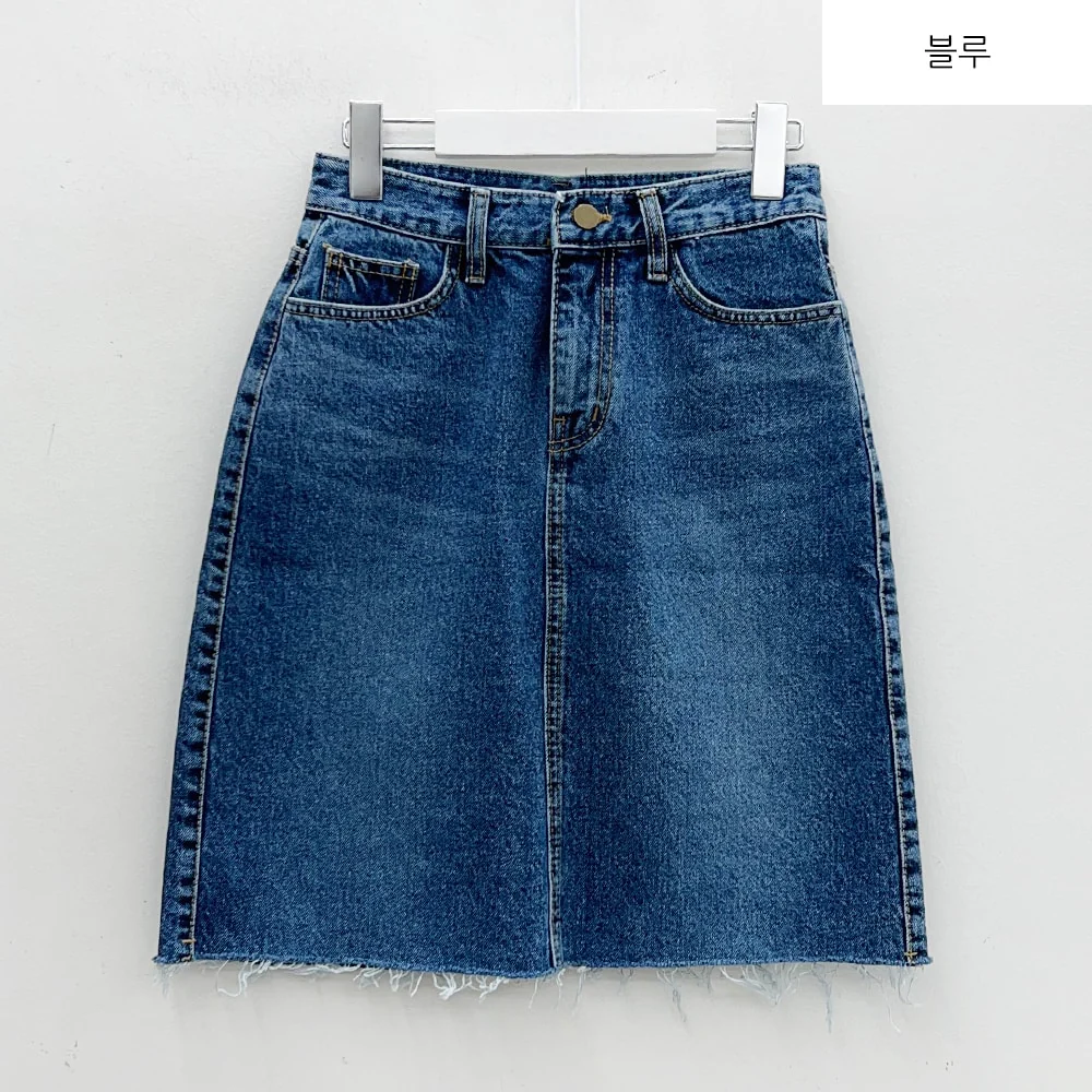 Denim Knee Length Skirt F5 - Image 18