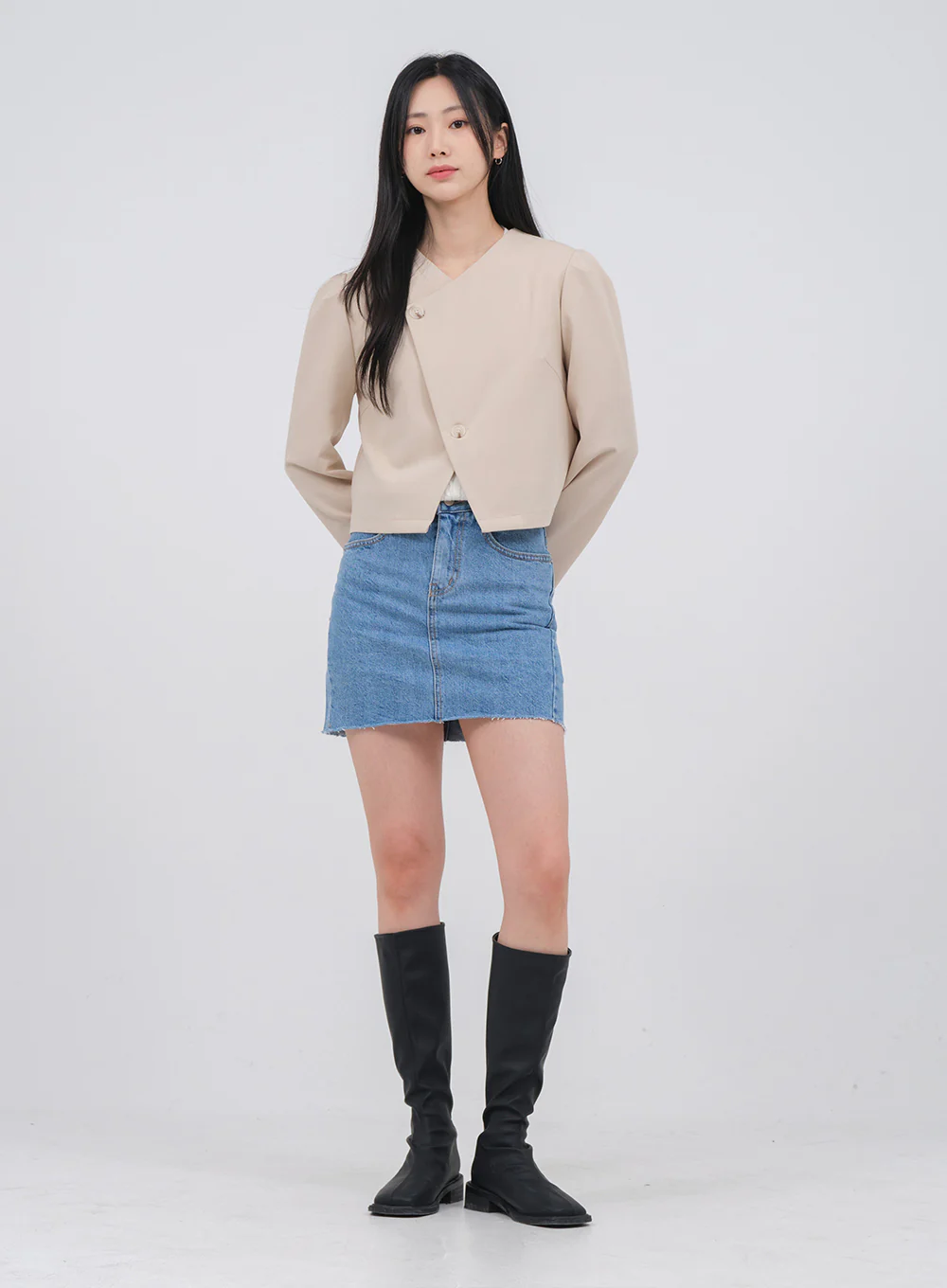 Denim Mini Skort U2202 - Image 2