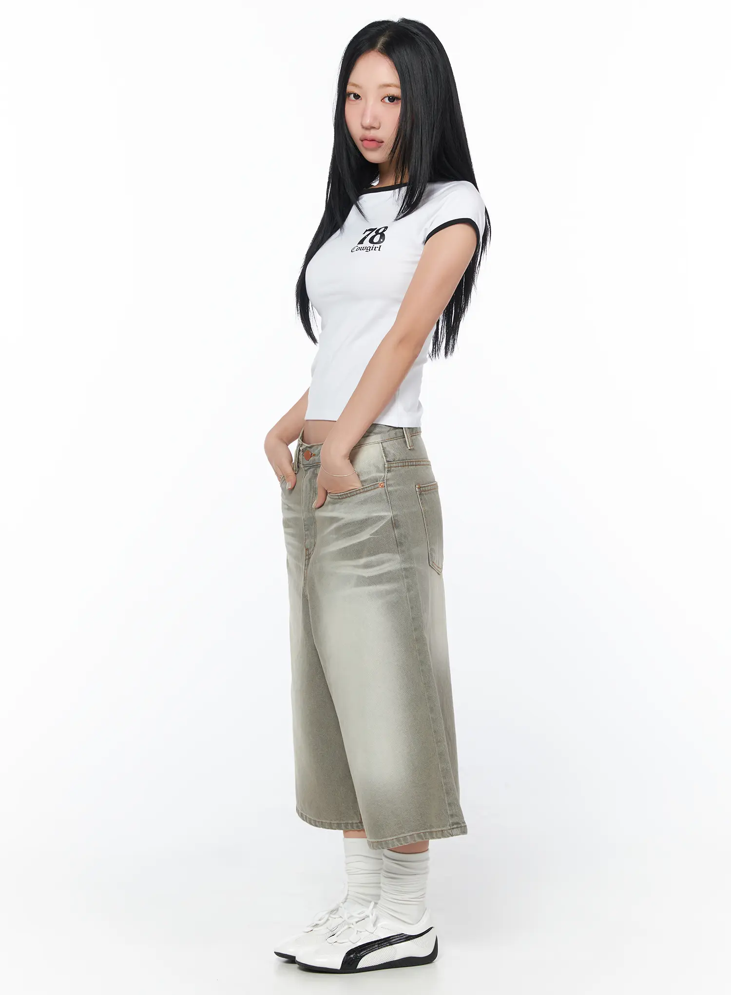 Dess Washed Wide Leg Bermuda Jorts CY512 - Image 5