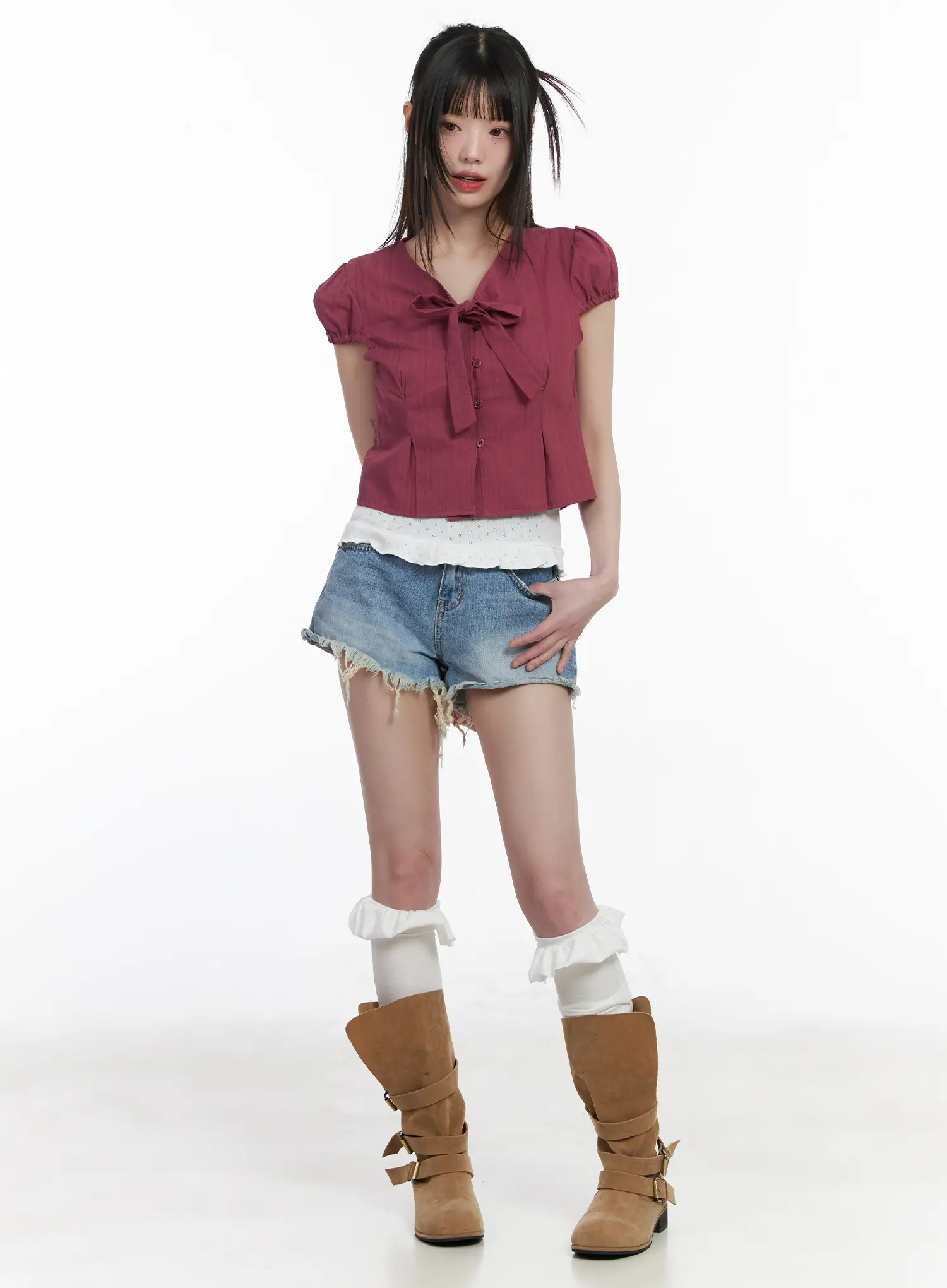 Distressed Denim Shorts CM525 - Image 5