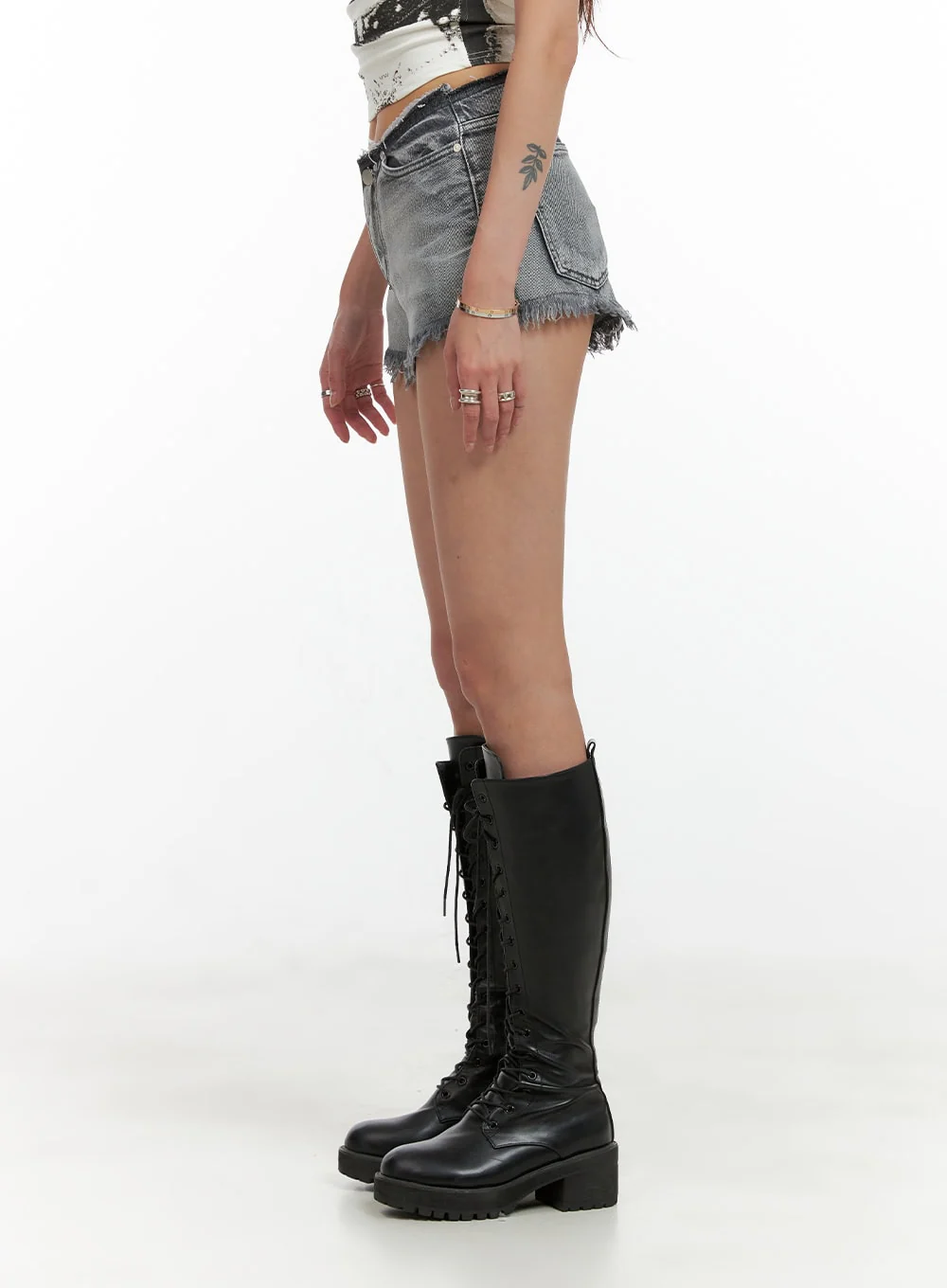 Distressed Washed Denim Shorts CL404 - Image 5