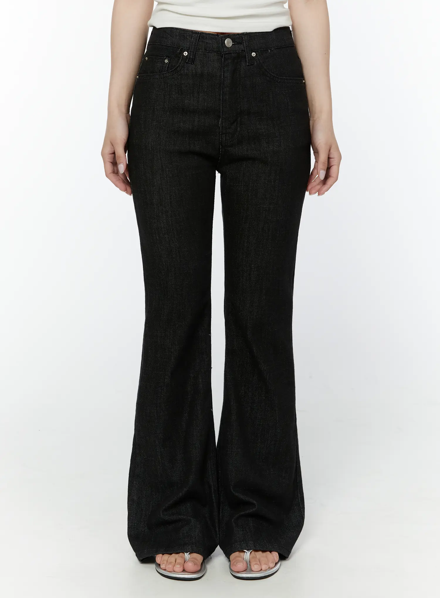 Dohee Non-Fade Contrast Stitch Bootcut Pants IY511