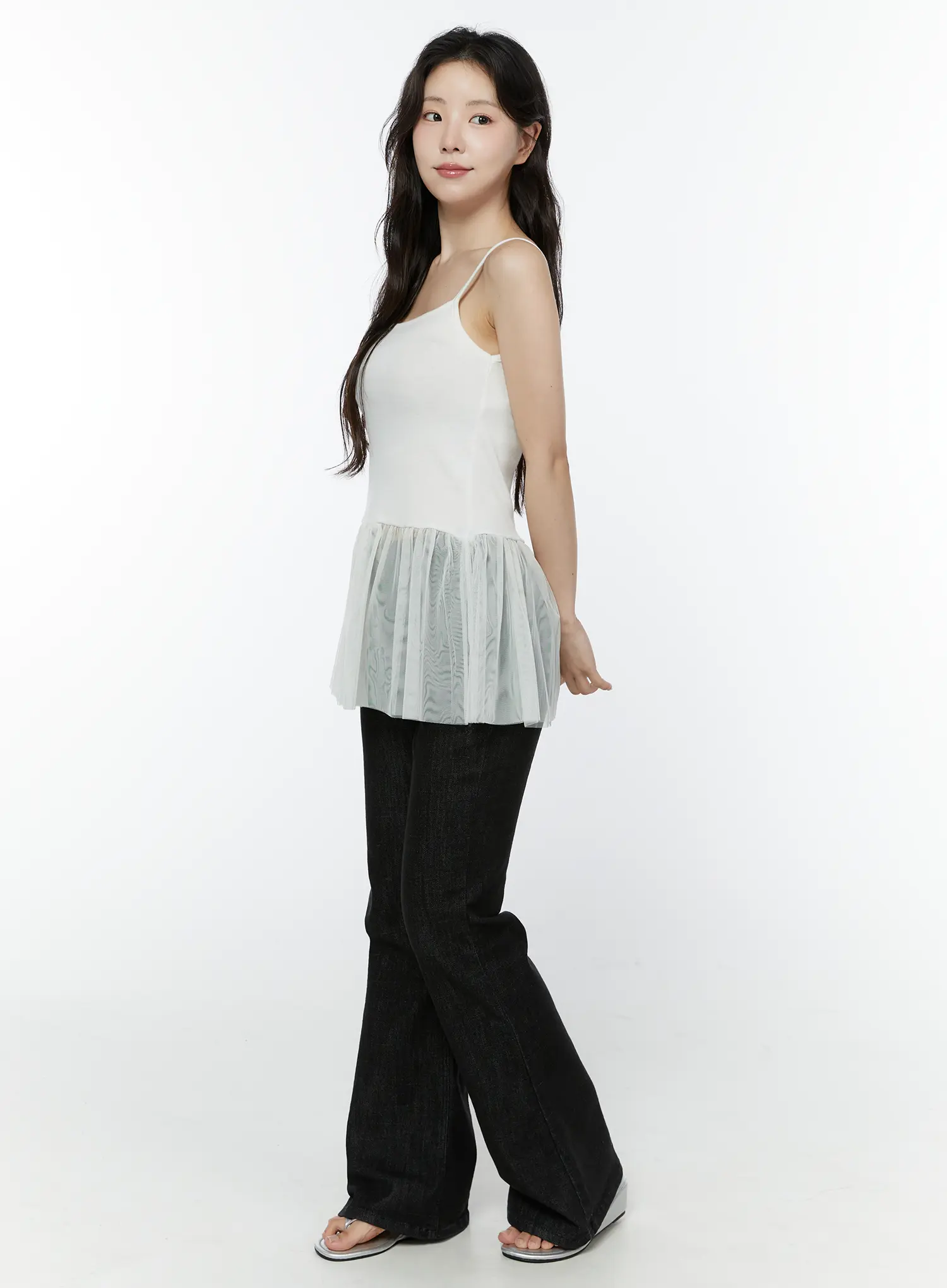 Dohee Non-Fade Contrast Stitch Bootcut Pants IY511 - Image 6
