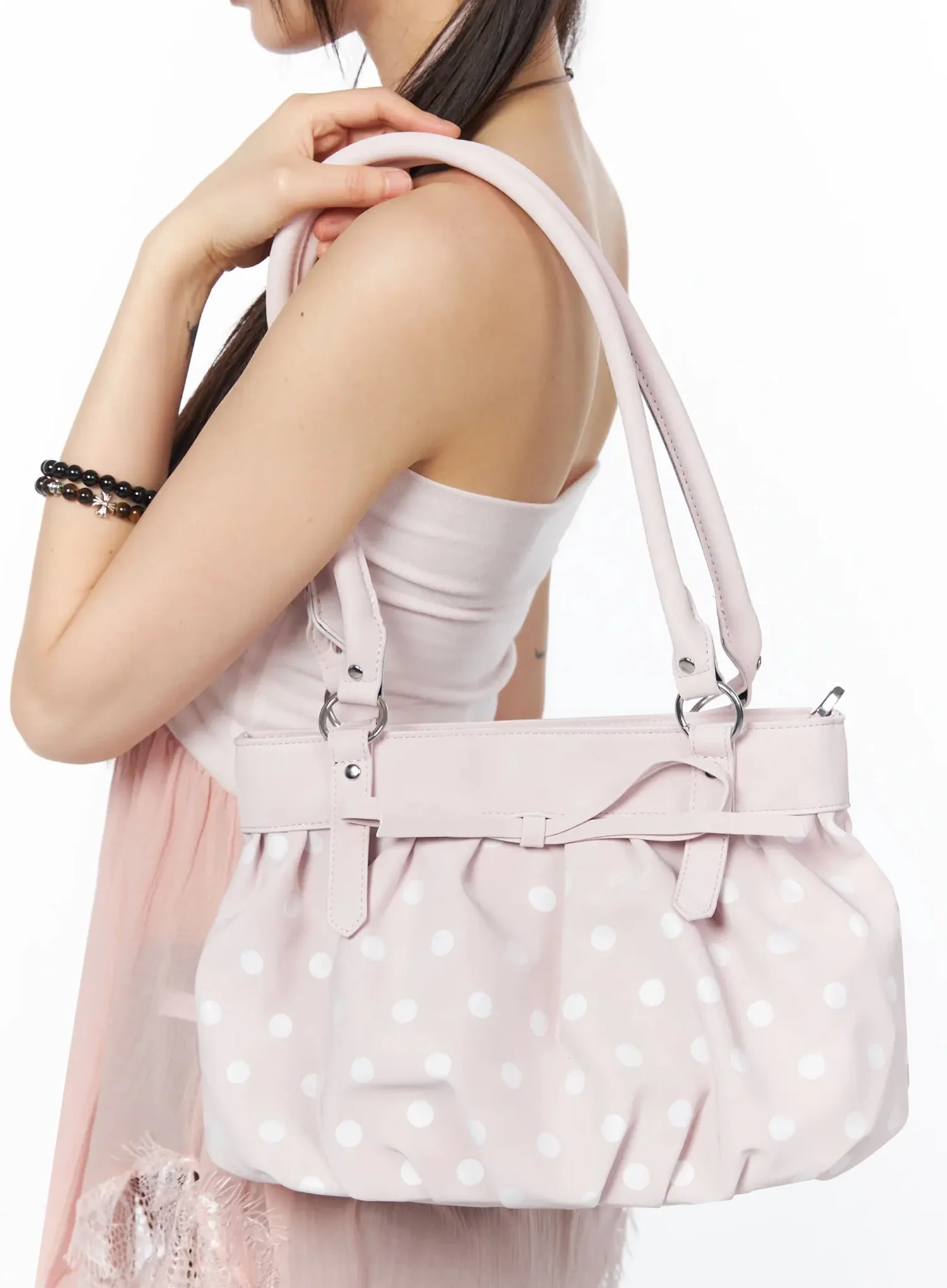 Dot Ribbon Shoulder Bag IY526 - Image 2