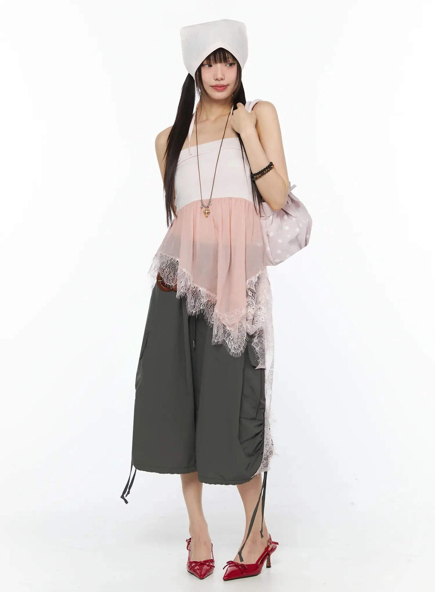 Dot Ribbon Shoulder Bag IY526 - Image 5