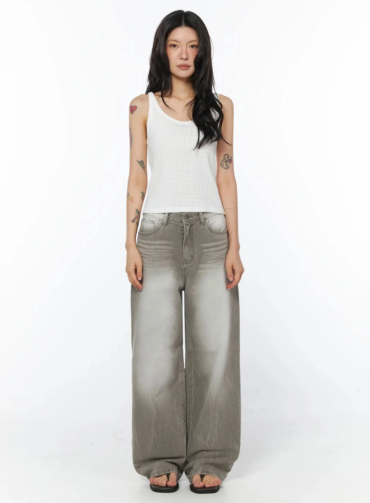 Dotted Detail Round Neck Tank Top IU508 - Image 3