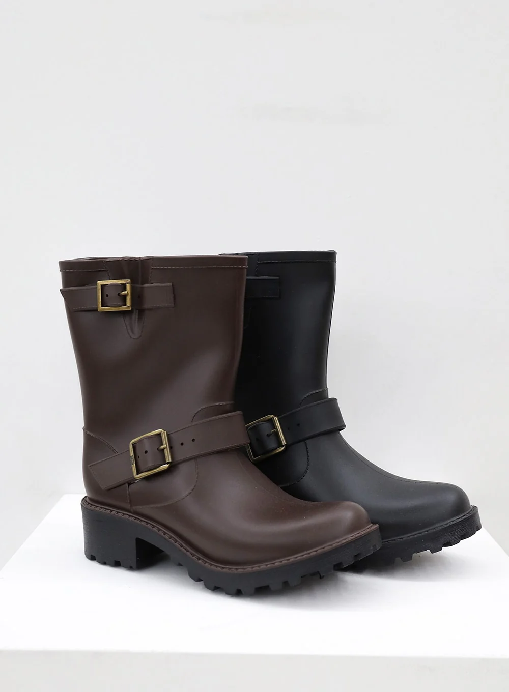 Double Buckled Mid-Calf Rain Boots OJ21 - Image 10