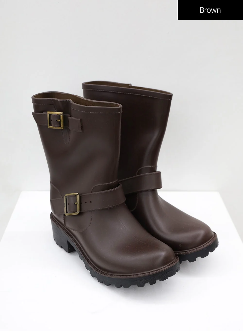 Double Buckled Mid-Calf Rain Boots OJ21 - Image 11