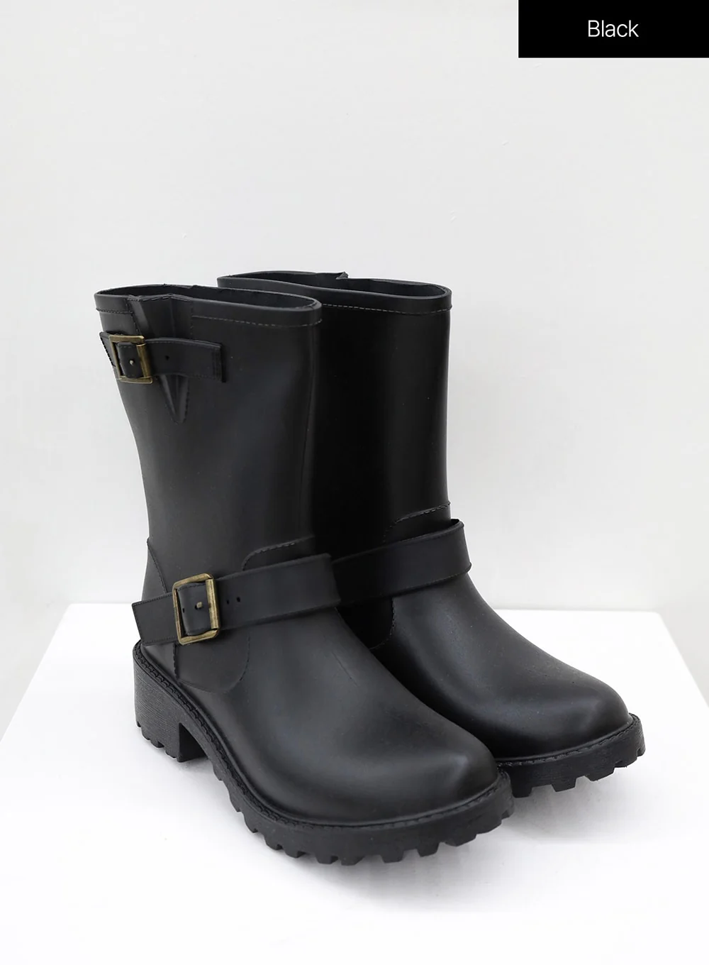 Double Buckled Mid-Calf Rain Boots OJ21 - Image 12