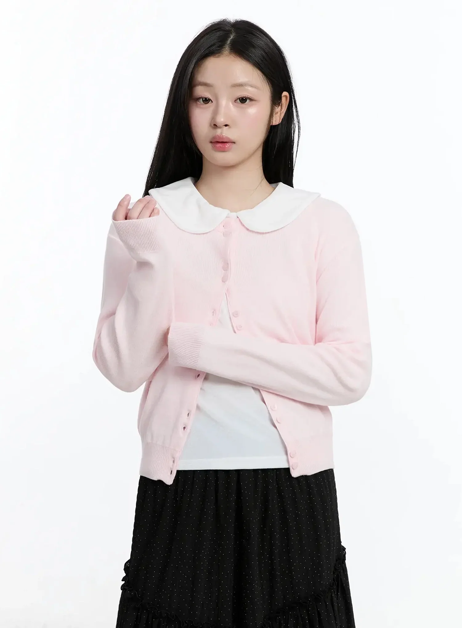 Double Button Knit Cardigan IM513 - Image 3