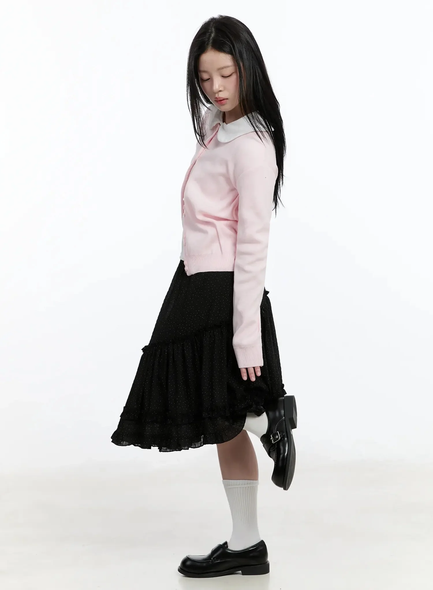 Double Button Knit Cardigan IM513 - Image 9