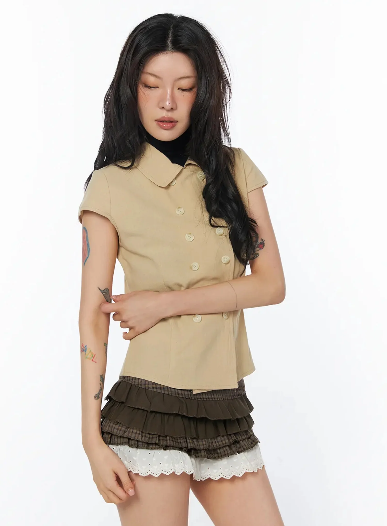 Double-Buttoned Blouse IU508 - Image 7
