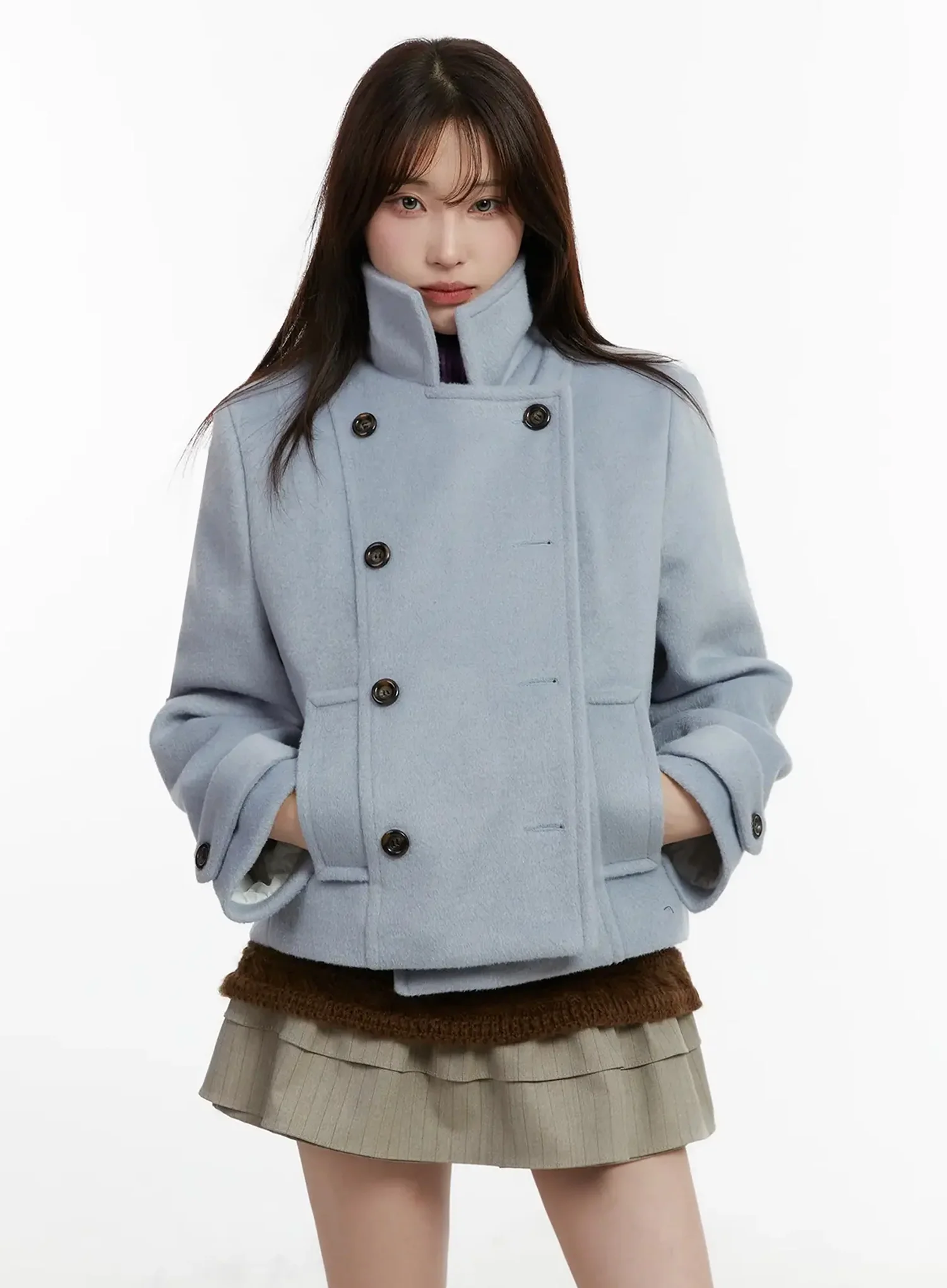 Double Buttoned Peacoat IJ521 - Image 2
